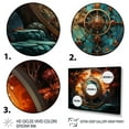 thumbnail image 3 of Designart "Blue Orange Buddhist Art Wheel Of" Spiritual Metal Art Print Set, 3 of 5