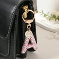 thumbnail image 4 of Initial Letter Keychain for Women, Rhinestone Alphabet Y Key Chain Sparkly Keychain Charm with Heart for Backpack Handbag Car Key Accessories Lanyard, Pink, 4 of 7