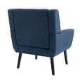 thumbnail image 4 of Modern Soft Linen Material Ergonomics Chair, Single Casual Sofa with Black Legs, Simple Armchair for Living Room/Bedroom/ Indoor/Home, Blue, 4 of 9
