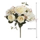 thumbnail image 3 of Paquete De Asas De Plástico Ramo de rosas artificiales de plástico blanco con hojas para decoración del hogar y la oficina (1 pieza) Rkxzt, 3 of 9