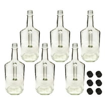 Home Brew Ohio 1.75 Liter Classic Handled Flint Liquor Bottle w 33mm Cap (Set of 6)