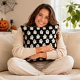 thumbnail image 6 of Halloween Throw Pillow Cover Ghost Bat Print Linen Cushion Case 18x18 Soft Breathable Hidden Zipper for Sofa Chair Holiday Decor by MPOISVA, 6 of 7