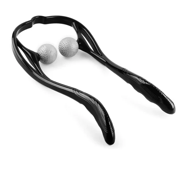 Neck Massager Shiatsu Deep Tissue Dual Trigger Point Shoulder Massager, Ergonomic Handle Design, Lightweight & Portable