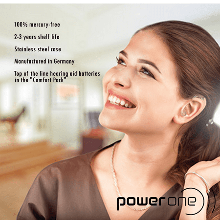 Power One Size 312 Zinc Air Mercury-Free Hearing Aid Batteries (60 Pack)