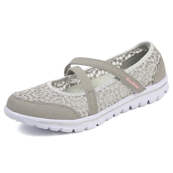 ibiyuan Womens Orthopedic Walking Shoes Arch Support Walking Shoes for Women Mesh Knitted Woven -On Shoes for Women Sneakers Classic Hands-Free Mary Jane Shoes Women Pull-On Shoes