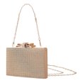 thumbnail image 1 of Bolso de noche con lazos, cadena de moda, miniembrague de boda, bolsos de fiesta para mujer (dorado) Likrtyny Para Estrenar, 1 of 6