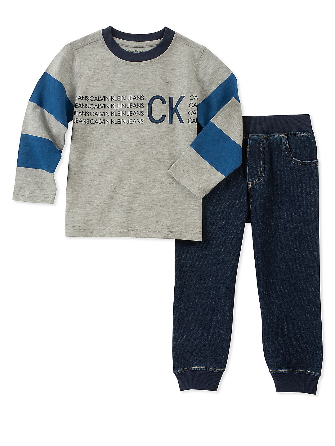 Calvin Klein - Calvin Klein Kids Boys 2T-4T Long Sleeve Jogger Set ...