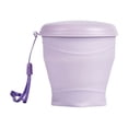 thumbnail image 2 of Vaso de agua plegable de silicona de 260 ml con tapa y cuerda colgante, taza portátil para viajes, camping y exteriores en rosa, amarillo, gris, azul y morado., 2 of 6