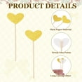 thumbnail image 3 of Uxcell 48 Pcs Heart Cupcake Toppers, Glitter Cupcake Picks with Glue Points, Cake Decorations for Wedding Birthday Theme Party Supplies, Golden, 3 of 6