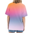 thumbnail image 3 of Women Trendy Graphic Print Tee Shirt Oversized Short Sleeve Crew Neck Drop Shoulder Casual Blouse T-Shirt Tops Pullover, 3 of 4