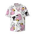 thumbnail image 3 of Goofa French Bulldog Duck Printed Men's Casual Short-sleeved Shirt,Lightweight Breathable Button-down,Summer Casual men's top,Versatile Fashion shirt-X-Large, 3 of 7