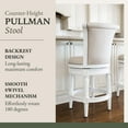thumbnail image 2 of Maven Lane 26" Counter Height Bar Stool - Handcrafted Swivel Bar Stool with Alabaster White Finish & Cream Fabric Upholstery - Bring Seamless Style and Comfort to Kitchen Islands and Dining Spaces, 2 of 6