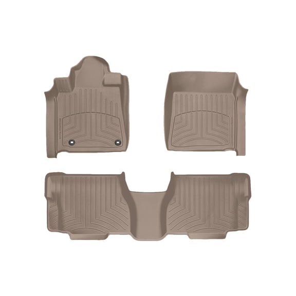 WeatherTech FloorLiner HP Custom Fit Floor Mats compatible with 2012-2022 Toyota Sequoia - 1st & 2nd Row, Tan