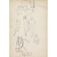 thumbnail image 2 of William Simpson 13x18 Black Ornate Wood Framed Double Matted Museum Art Print Titled - A Doli, a Horse, and Figure Studies (1860), 2 of 5