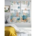 thumbnail image 3 of Teal Blue Coastal Sheer Curtains 63 Inch Length 2 Panels Set Window Treatments, Summer Beach Starfish Shell Coral Nautical Vintage Semi Curtains for Living Room/Bedroom/Kitchen, 104"W x 63"L, 3 of 7