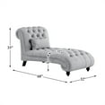 thumbnail image 7 of Pemberly Row 68" Traditional Velvet Chaise with Nailhead in Light Gray, 7 of 7
