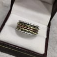 thumbnail image 2 of Beaded Spinner Band, Bohemian Ring, 925 Sterling Silver Ring, Spinning Thumb Ring, Three Tone Ring, Fidget Ring, Handmade Jewelry, Christmas Oxidized, Brass Copper Band, Anxiety Ring, Mans Band Gifts, 2 of 5
