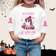thumbnail image 2 of CUZIBR Baby Girls Halloween Crewneck Sweatshirt Pumpkin Ghost Bow Letter Graphic Pullover Long Sleeve Comfort School Tops,White,18-24 Months, 2 of 4