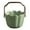 Green, variant on Vintage Ceramic Serving Basket with Handle, Rustic Fruit Bowl for Snacks & Kitchen Table Centerpiece