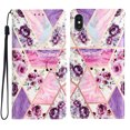 thumbnail image 5 of Nalacover Wallet Case for iPhone XS / iPhone X with Painting Pattern PU Leather Magnetic Kickstand Flip Folio Cover, Card Slots Holder Soft Silicone Shockproof Protective Case, Purple Flower, 5 of 8