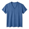 thumbnail image 4 of DayScoop Man Casual T-Shirts Solid-Color T Shirts Summer Fashion Vintage Short Sleeve V-neck Breathable Tops Tees, 4 of 6