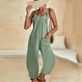 thumbnail image 5 of JINMGG Full Pants for Women Summer Womens Fashion Summer Solid Color Casual Sleeveless Suspender Jumpsuit, 5 of 6