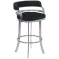 thumbnail image 1 of Armen Living Prinz 26" Modern Polyurethane & Metal Swivel Counter Stool in Black, 1 of 8