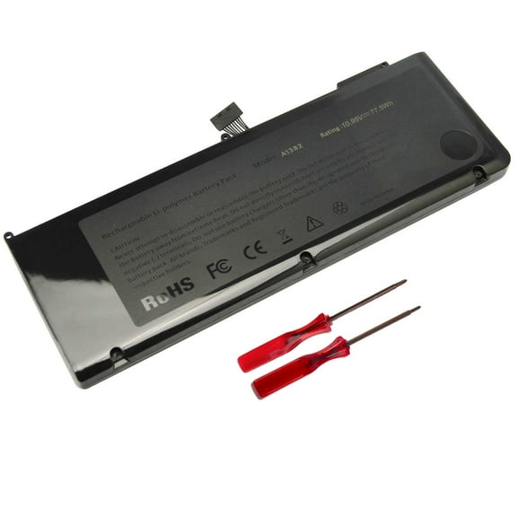 A1286 A1382 Laptop Battery for Mac-Book Pro 15 inch Early 2011 Late 2011 Mid 2012 MC721LL/A, MC723LL/A, MD035LL/A, MD318LL/A, MD322LL/A, MD103LL/A, MD104LL/A [10.95V 77.5Wh]
