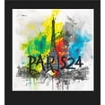 thumbnail image 4 of Colorful Eiffel Tower Adult Black Crew Neck Short Sleeve Tee-Small, 4 of 4