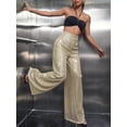 thumbnail image 7 of Xuanfei Women Sequin High Waist Wide Leg Stretchy Long Length Lounge Trousers Pants, 7 of 7