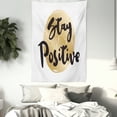 thumbnail image 3 of Positive Energy Tapestry, Ink Written Motivational Phrase on Circular Brushstroke, Wall Hanging for Bedroom Living Room Dorm Decor, 60W X 80L Inches, Seal Brown Pastel Brown White, by Ambesonne, 3 of 5