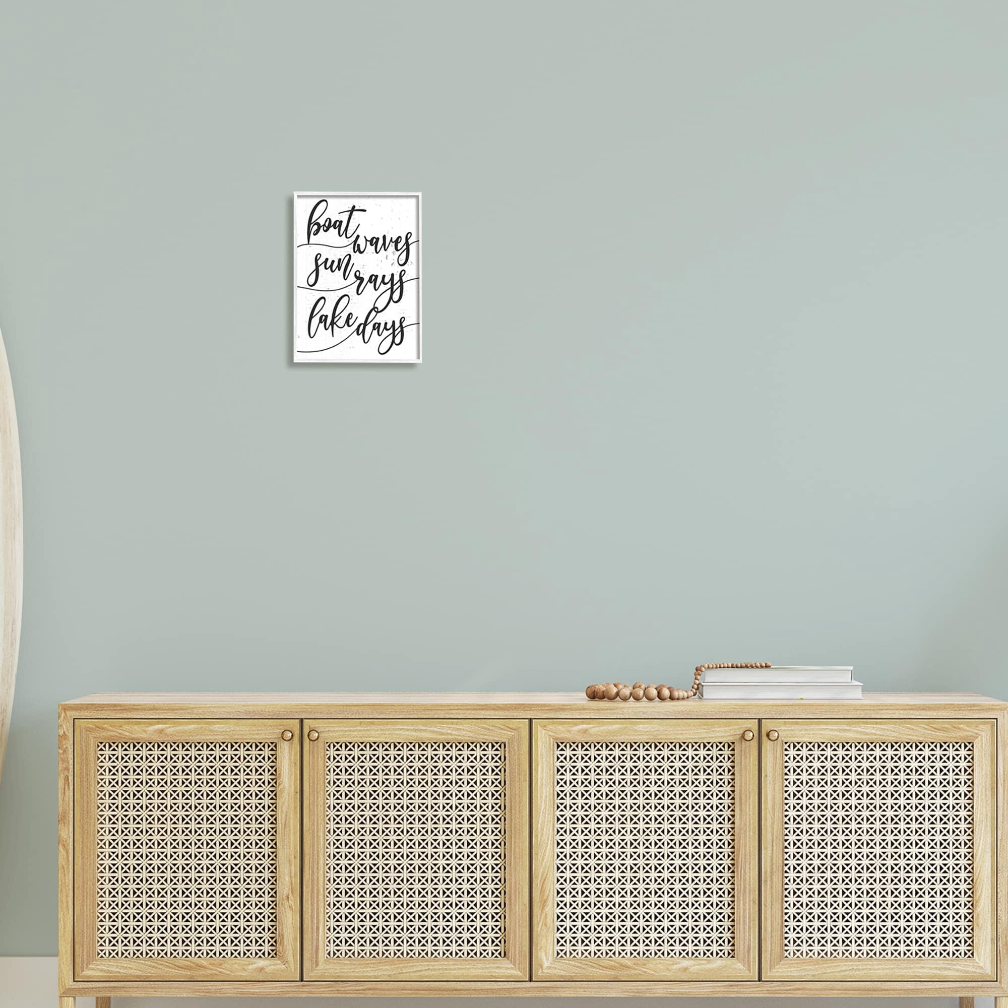 Stupell Industries Boat Waves Sun Rays Lake Days Phrase,11 x 14, Design by Daphne Polselli
