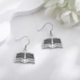 thumbnail image 4 of Book Lovers Gifts Earrings 925 Sterling Silver Book Dangle Drop Earrings Women Book Jewelry for Reading Lovers Gifts, 4 of 6