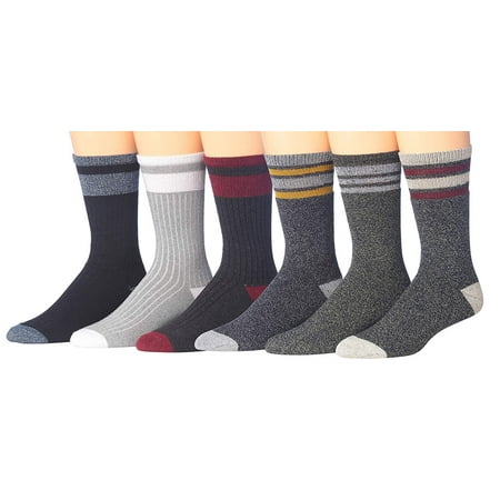 James Fiallo Men's Comfortable Hiking & Outdoor Crew Socks, (10-13 (Shoe size 6-12),