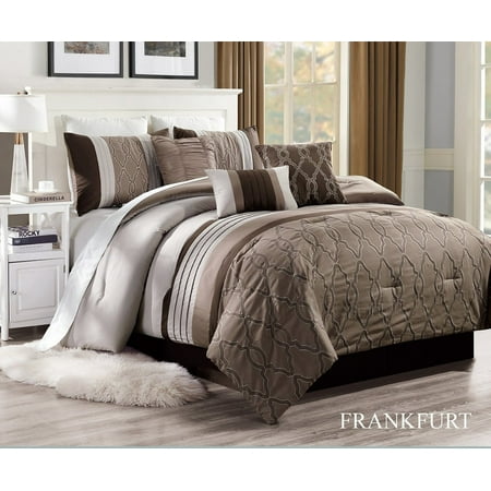 Unique Home Frankfurt Comforter 7 Piece Bed Set Ruffled Bed In A