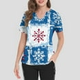 thumbnail image 6 of Garbnen Scrub Tops Women Stretchy Merry Christmas Scrub Tops Women Short Sleeve V Neck Snowman Print Nurse Working Uniforms with Pockets, 6 of 6