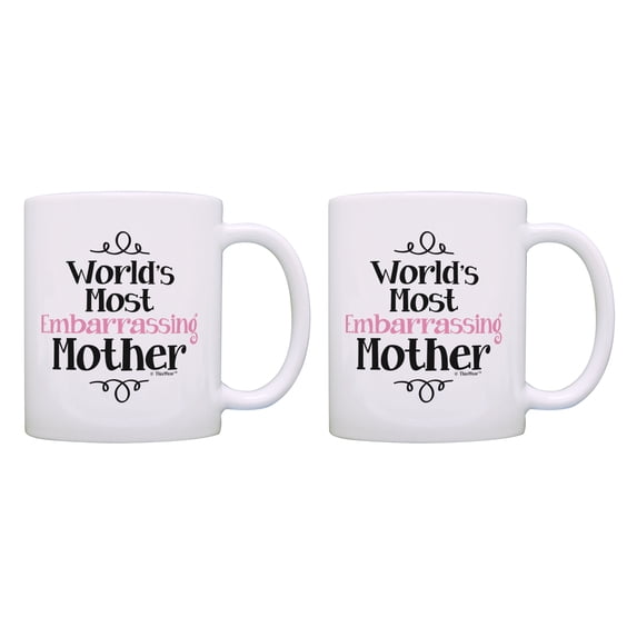 ThisWear Funny Mother Birthday Gifts Most Embarrassing Mother Gifts 11 ounce 2 Pack Coffee Mugs Mother