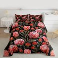 thumbnail image 2 of Manfei Pink Flower Print Queen Comforter Set for Girls, French Style Floral Bedding Comforter Set, Retro Western Theme Reversible Bedding Set, Ultra Soft Home Decor, 3pcs, 2 of 8