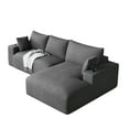 thumbnail image 7 of Wiilayok 113" L-Shape Cloud Sectional Couch with Oversized Chaise,Corduroy Fabric Modern Modular Sofa with Cup Holder, Comfy Boneless Upholstered Couches for Living Room Bedroom,Grey, 7 of 7