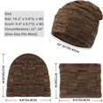 thumbnail image 3 of Viworld 2-Pieces Winter Beanie Hat Scarf Set Thick Fleece Lined Warm Knit Ski Hats Skull Cap for Men & Women, 3 of 7