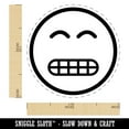thumbnail image 2 of Grimace Face Sheepish Emoticon Self-Inking Rubber Stamp Ink Stamper - Brown Ink - Medium 1 Inch, 2 of 7