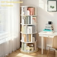 thumbnail image 5 of Royard Oaktree 5-Tier Round Rotating Bookshelf - 360° Spinning Wood Bookcase Tower, White, 5 of 7