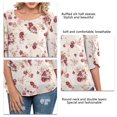 thumbnail image 3 of Camiseta de gasa informal, camiseta de cuello redondo para mujer, camiseta de gasa para mujer, camiseta de gasa de media manga, compacta y ligera, 3 of 5