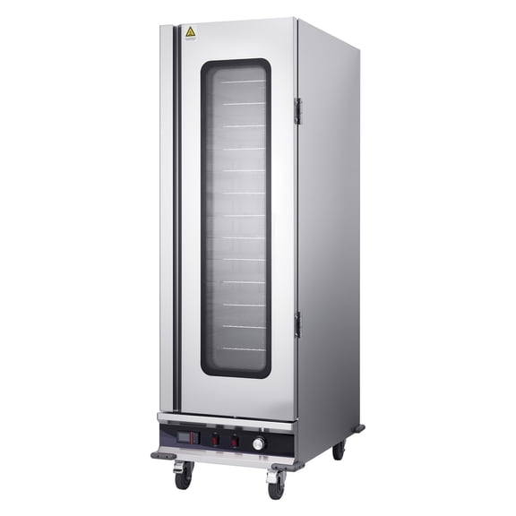 KFFKFF Electric Food Warming Cabinet with 16 Adjustable Shelves, Glass Door, Water Tray, and Stainless Steel Construction, Ideal for Restaurants, Kitchens, and Various Hot Foods