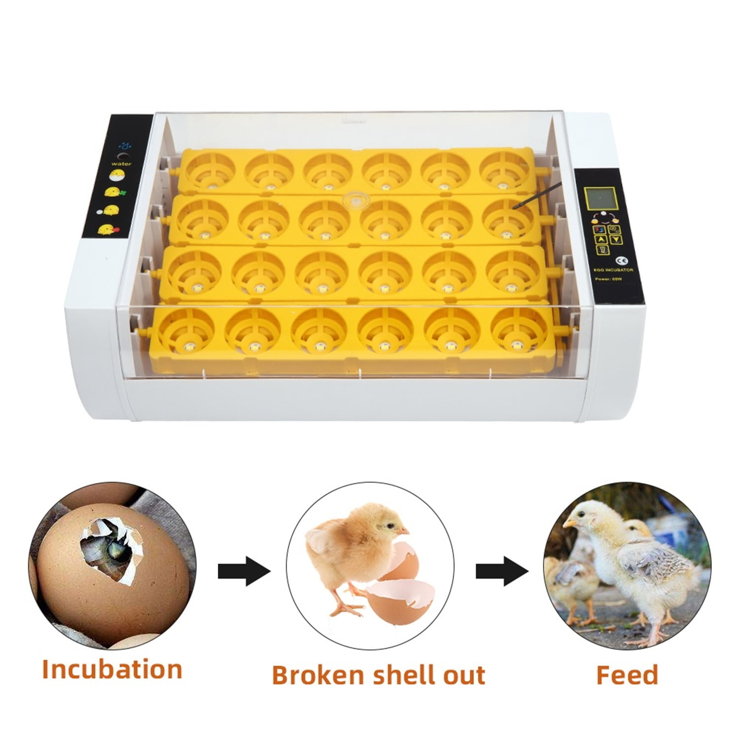 Canddidliike Egg Incubator, 24 Eggs Fully Automatic Digital Poultry Hatcher Machine Breeder with Led Candler, Incubators Gift Set for Kids Canddidliike Egg Incubator, 24 Eggs Fully Automatic Digital Poultry Hatcher Machine Breeder with Led Candler, Incubators Gift Set for Kids