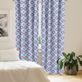 thumbnail image 2 of Ambesonne Aqua Blue Window Curtains, Ocean Swimming, Each 28" W x 63" L, Pale Blue Pink White, 2 of 4