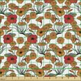 thumbnail image 2 of Ambesonne Flora Fabric by the Yard Upholstery, Nasturtium Illustration Print, 1 Yard, Dark Coral Burnt Sienna, 2 of 5