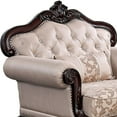 thumbnail image 3 of Vera Accent Chair, Tufted Pattern, Carved Dark Cherry Brown, Brown, 3 of 5