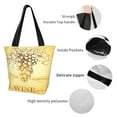 thumbnail image 4 of Kll Tote Bag For Women Bunch Of Grapes Print Shopping Grocery Reusable Bags For Office School Shopping Travel, 4 of 7