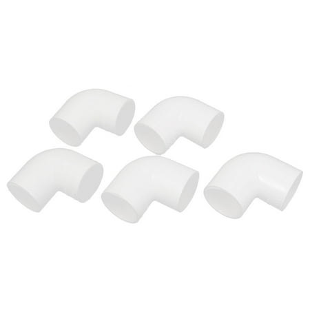 90 Degree Elbow PVC Pipe Connectors White 32mm Inner Dia 5 Pcs ...